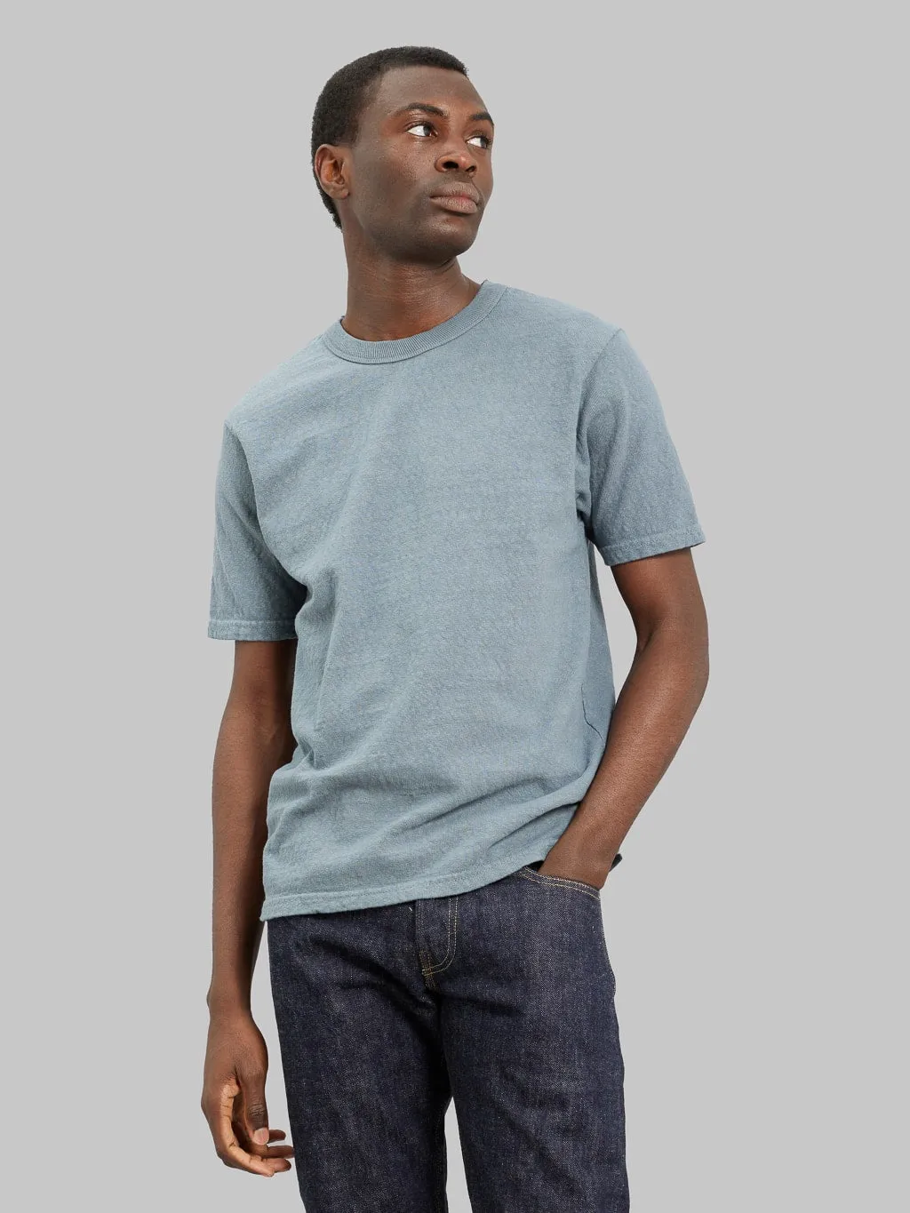 UES No.8 Slub Nep Short Sleeve T-Shirt Grey
