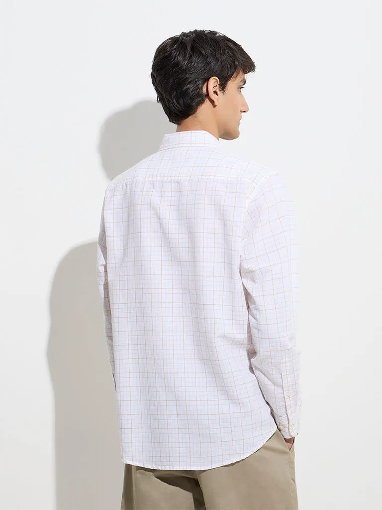 WES Casuals Off-White Relaxed-Fit Cotton-Blend Shirt