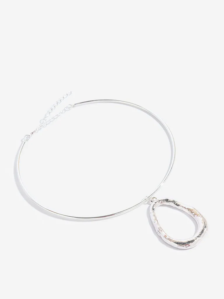 Westside Accessories Silver Choker Pendant Necklace