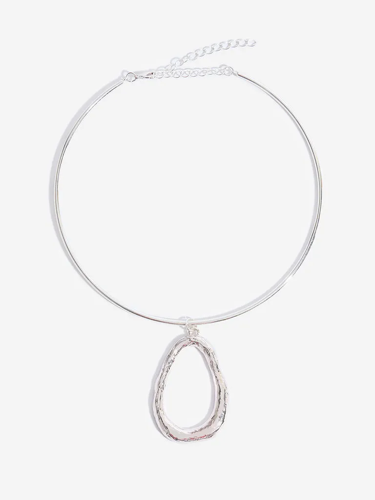 Westside Accessories Silver Choker Pendant Necklace