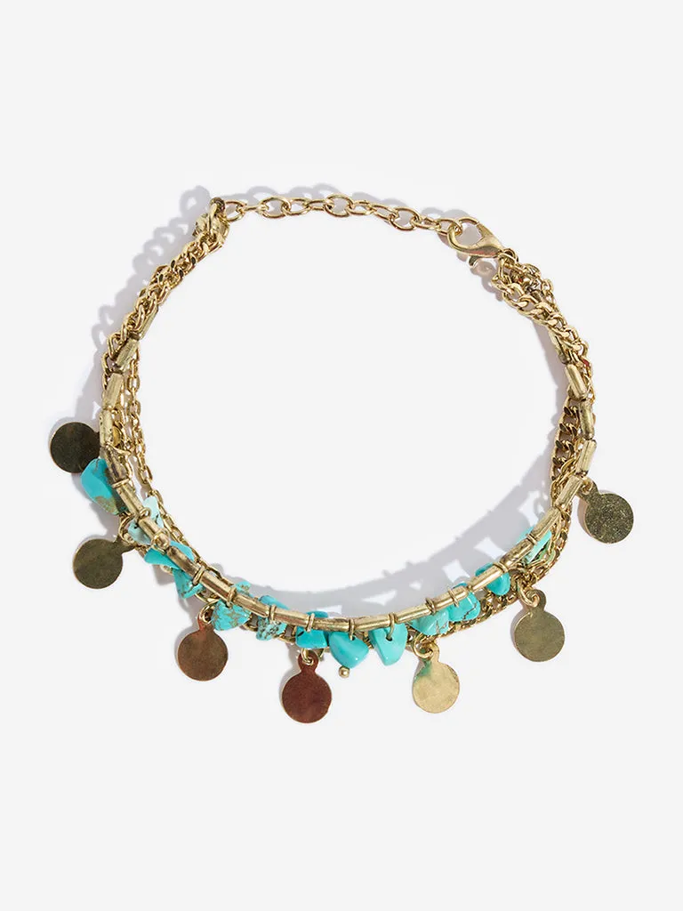 Westside Accessories Turquoise Disc Bracelet