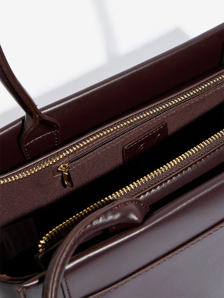 Westside Brown Faux Leather Shoulder Bag
