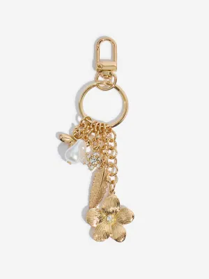 Westside Gold Flower Metal Bag Charm