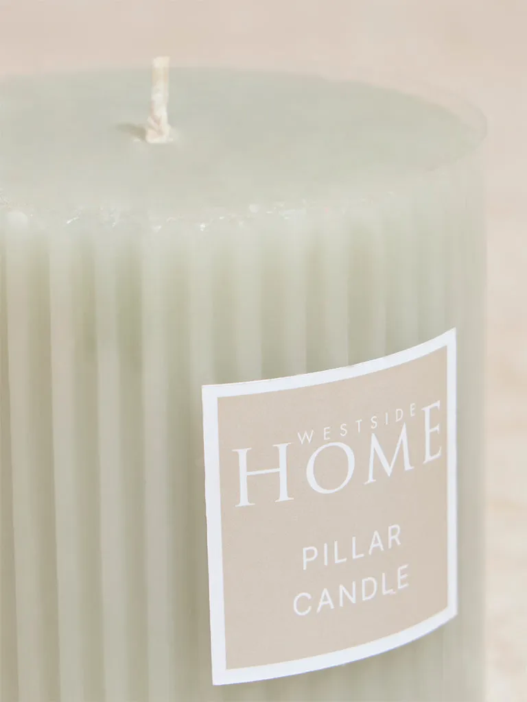 Westside Home Mint Ribbed Textured Pillar Candle