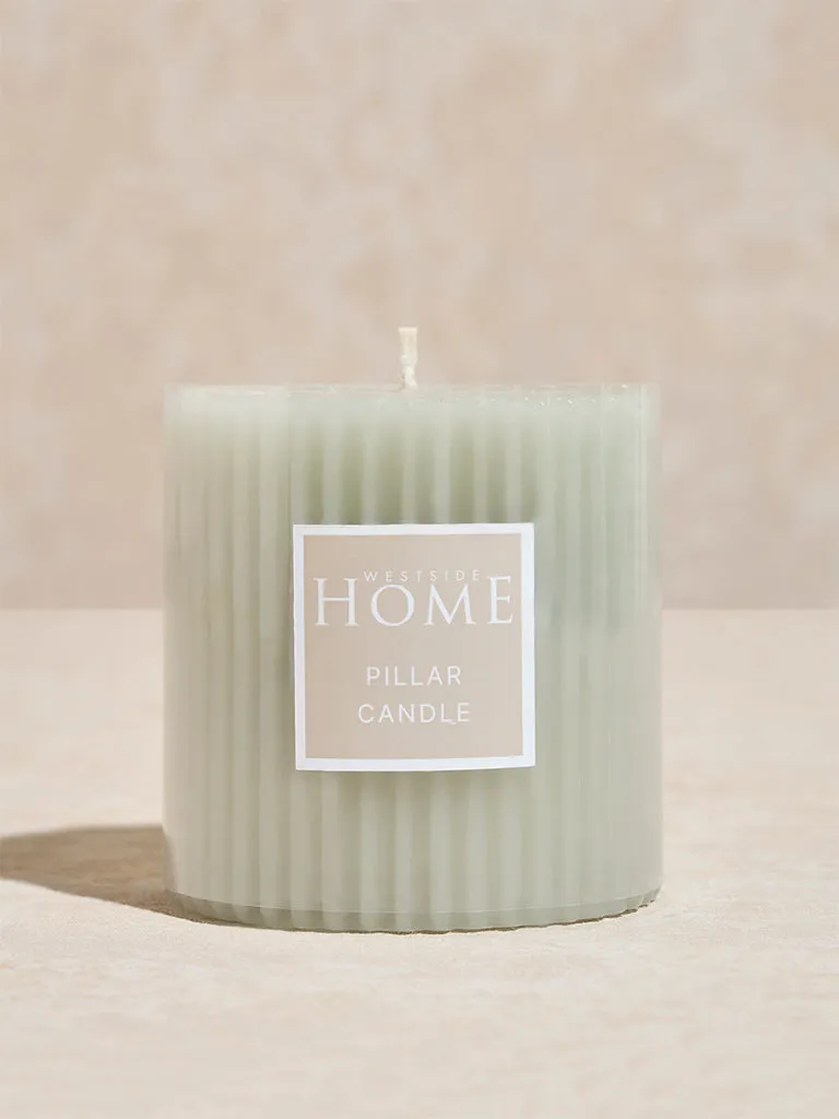 Westside Home Mint Ribbed Textured Pillar Candle
