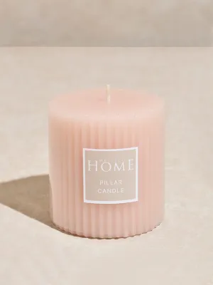 Westside Home Pink Ribbed Textured Pillar Candle