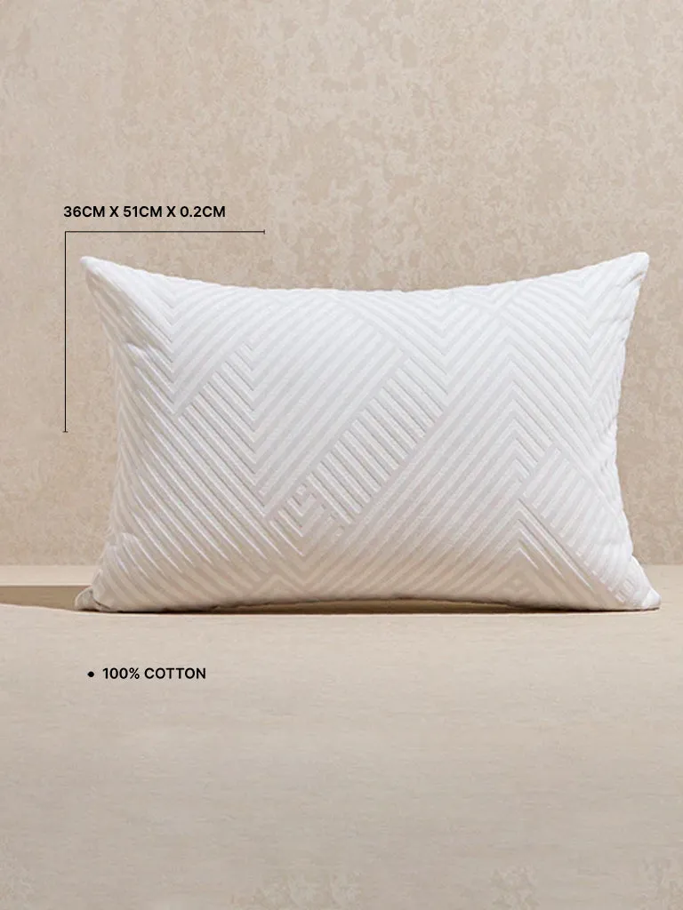 Westside Home White Chevron Pattern Cushion Cover