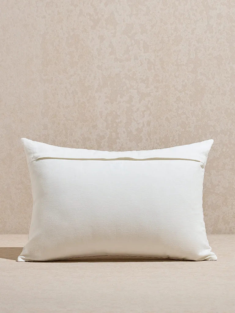 Westside Home White Chevron Pattern Cushion Cover