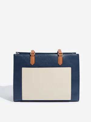 Westside Navy Colour Block Shoulder Bag