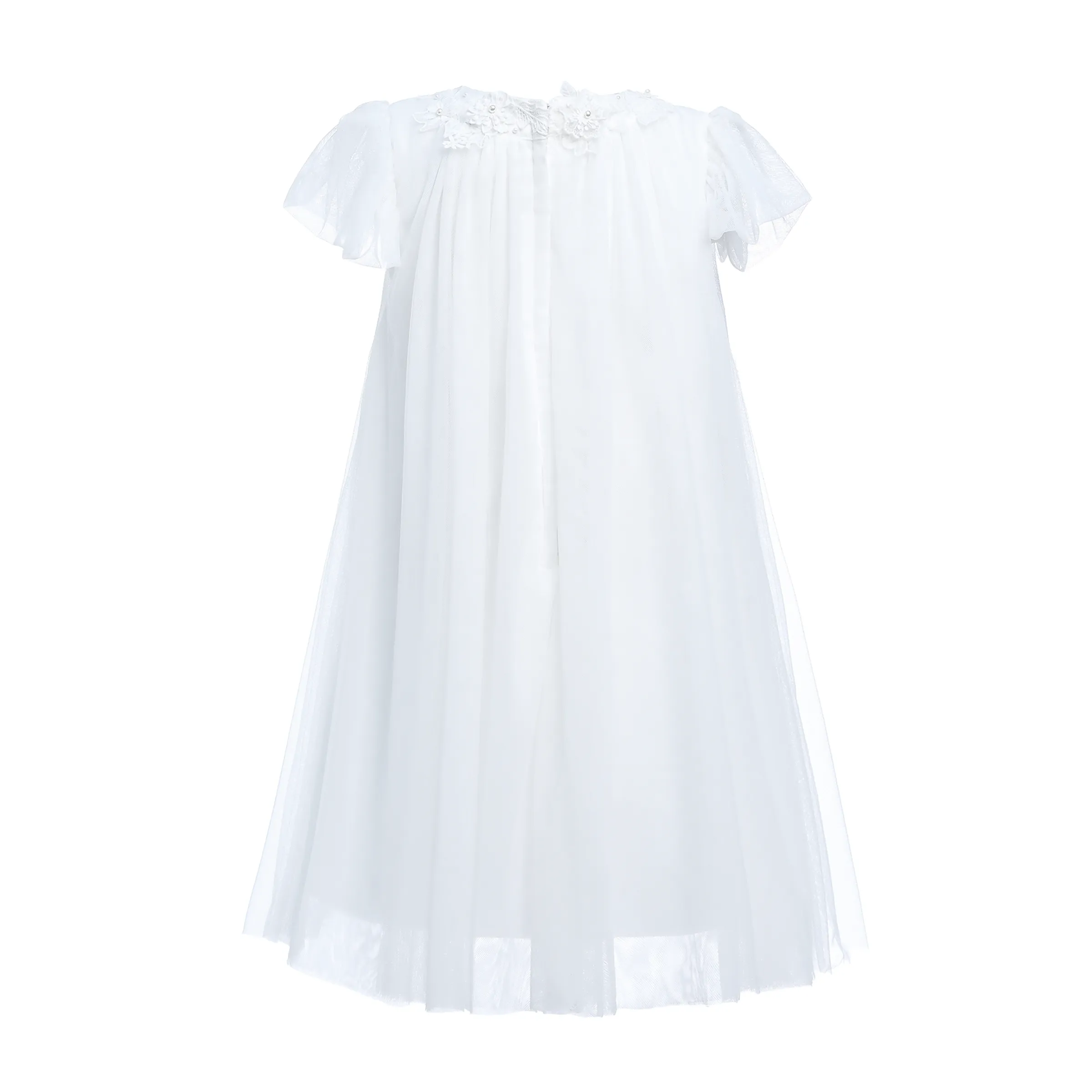 White Flower Accent Constance Dress