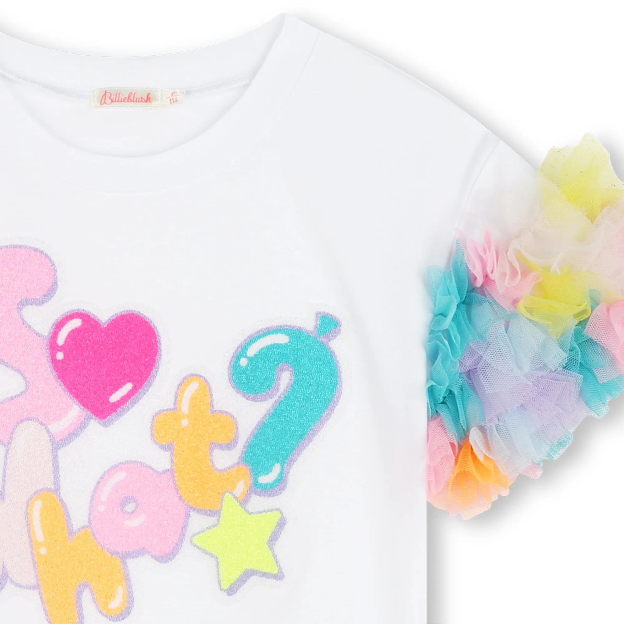 White Tulle Detailed T-Shirt