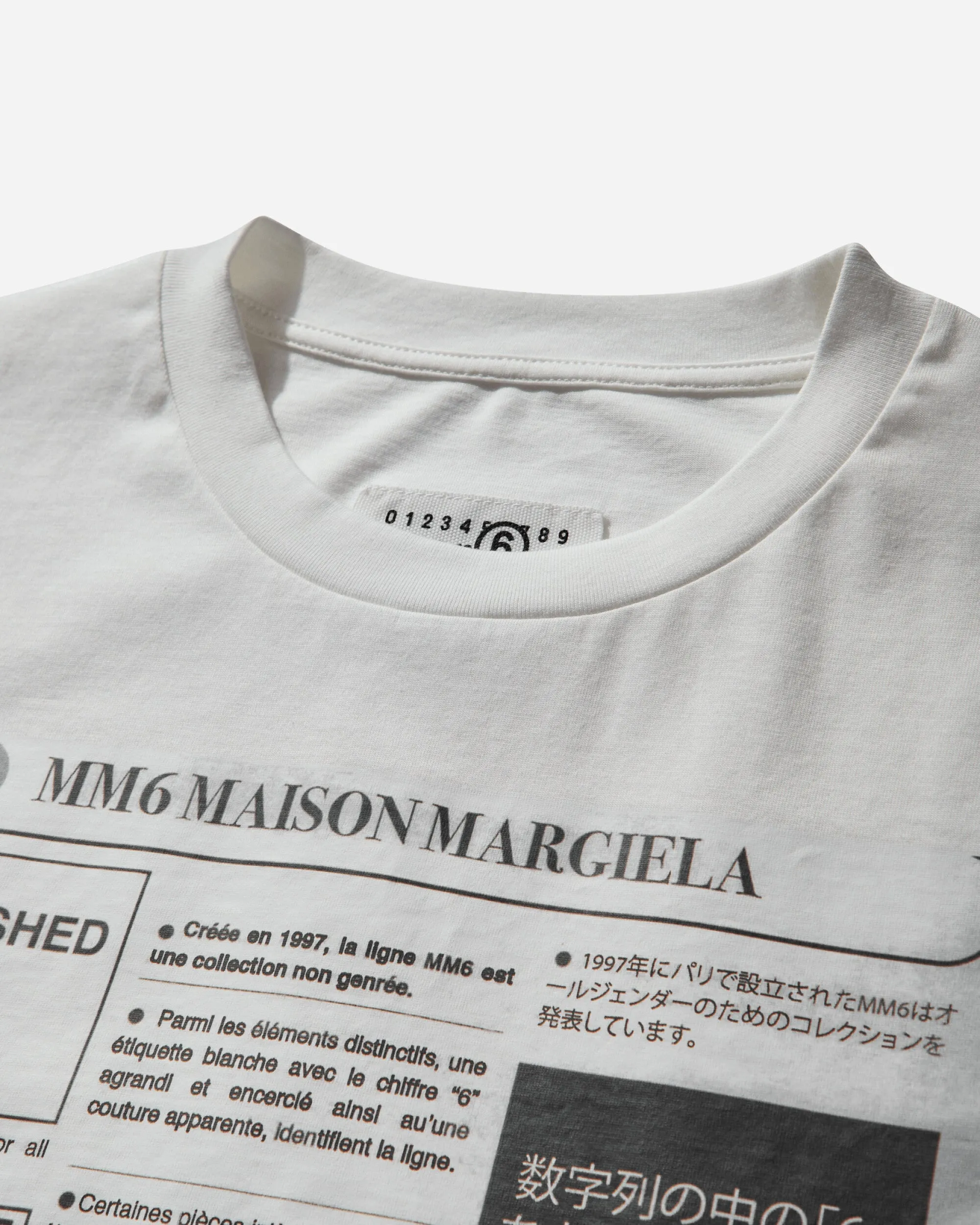 Women's Newspaper Print T-Shirt Off White