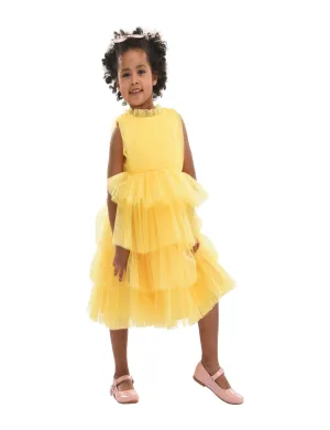 Yellow Farvue Tiered Tulle Dress